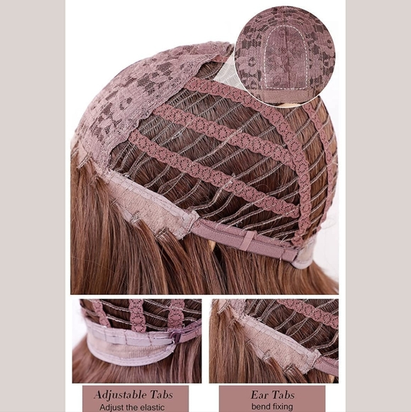 Ombre Brown Wig with Bangs - Picture 6 of 6